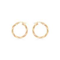 9Ct Gold Small Twist Creole Earrings