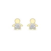 9Ct Gold Pave Boy Earrings