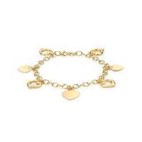 9Ct Gold Bracelet With 7 Floating Hearts