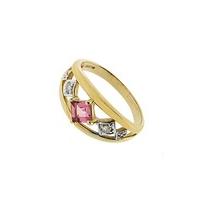 9ct Gold Diamond and Tourmaline Ring