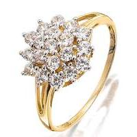 9ct Gold & Cubic Zirconia Cluster Ring