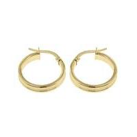 9ct gold square ribbed earring