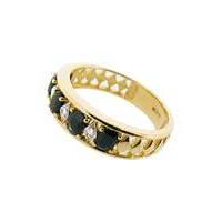 9ct gold diamond and sapphire ring