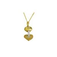 9Ct Gold Double Heart Necklace