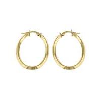 9Ct Gold Oval Creole Earring
