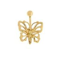 9ct Yellow Gold Butterfly Navel Bar