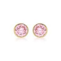 9Ct Gold Pink Round Stud Earring