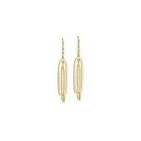 9Ct Gold Double Oval Drop Earring