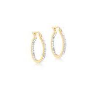 9Ct Gold Two Tone Square Tube Earrings