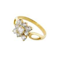 9ct Gold Cubic Zirconia Square Ring