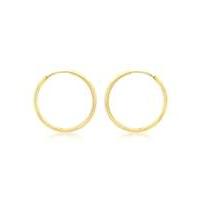 9Ct Gold 22mm Plain Hoop Earrings