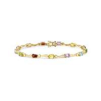 9Ct Gold Rainbow Stone Wave Bracelet