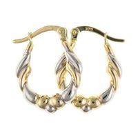 9ct Gold Fancy Oval Creole Earrings KG7040