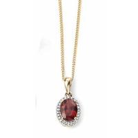 9ct Gold Diamond Garnet Cluster Pendant GP970R GN141