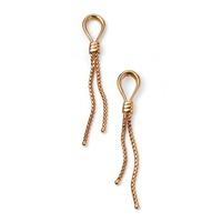 9ct Rose Gold Knot And Tassel Dropper Earrings GE2094
