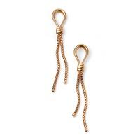 9ct rose gold knot and tassel dropper earrings ge2094