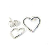 9ct White Gold Open Heart Stud Earrings 10.06.199
