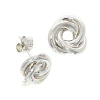 9ct White Gold Open Simple Knot Stud Earrings 10.06.186