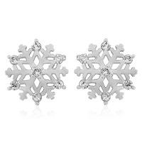 9ct White Gold Cubic Zirconia Snowflake Studs SE571