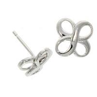 9ct White Gold Figure Eight Filigree Stud Earrings 10.06.219