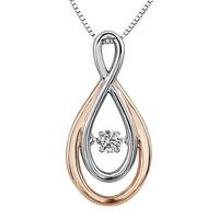 9ct white gold rose gold diamond swirl pendant p3126r 10c 10