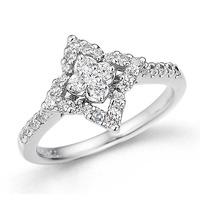 9ct White Gold Diamond Fancy Flower Ring 15.04904.004 M