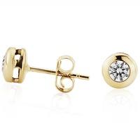 9ct Rubover Cubic Zirconia Small Studs SE546