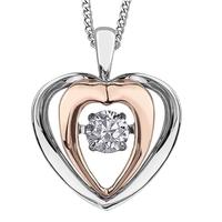 9ct white gold rose gold diamond heart pendant p3117wr 15c 10