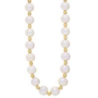 9ct yellow gold 6 65mm 16 freshwater pearl and beaded necklace poz8621 ...