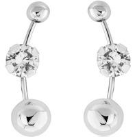 9ct White Gold Cubic Zirconia Graduated Triple Ball Droppers SE565