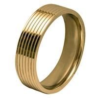 9ct 5mm Ribbed Flat Court Ring FCL5 9Y CUT 13 V