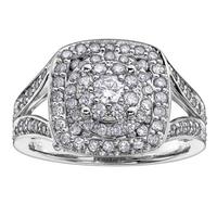 9ct White Gold Diamond Fancy Square Cluster Ring 3425WG-100-9 M