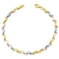 9ct three colour wave bracelet gbr40