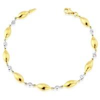 9ct two tone cubic zirconia seed bracelet gbr36