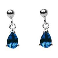 9ct white gold blue topaz teardrop earrings h40 5048 29w