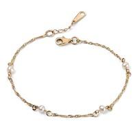 9ct gold freshwater pearl chain bracelet gb425w