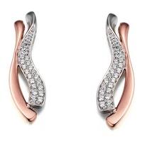 9ct two tone diamond wave stud earrings 3408408006