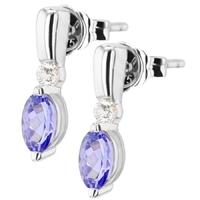 9ct White Gold Diamond Tanzanite Stud Earrings CE5094 9KW-TANZ