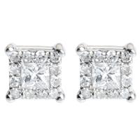 9ct white gold diamond square stud earrings e2850w 26 9