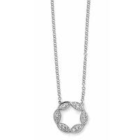 9ct White Gold Diamond Open Circle Necklet GN227