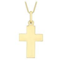 9ct Gold Thick Flat Cross Pendant 1.64.2711