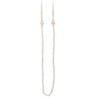 9ct yellow gold peach and white side drilled freshwater pearl 40 rope  ...