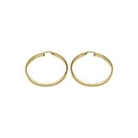 9ct Gold 30mm Rectangular Tube Hoop Earrings 1.53.3719
