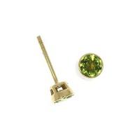 9ct Yellow Gold 4mm Round Rubover Peridot Stud Earrings 03.20.300