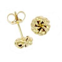 9ct yellow gold fancy knot stud earrings 1001222