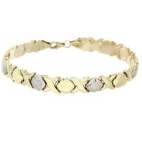 9ct Gold Two Tone 7.5 Inch Hug and Kiss Bracelet 2.26.8062