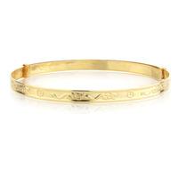 9ct gold expandable patterned baby bangle bn310