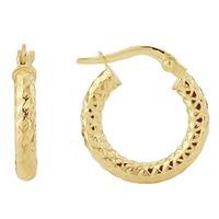 9ct small diamond cut hoop earrings d01 6016