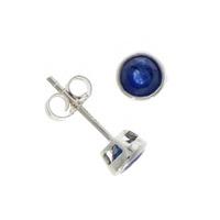 9ct white gold 5mm round rubover sapphire stud earrings 0320251