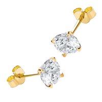 9ct 6mm 4 Claw Round CZ Stud Earrings 1.58.4979